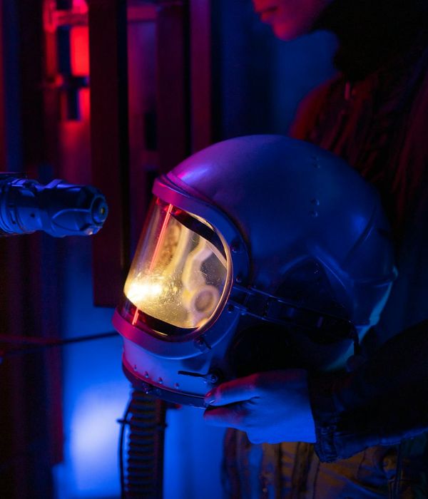 Futuristic spacecraft in deep space